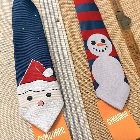 NWT Gymboree Santa + Snowman Holiday Adjustable Neck Ties • Boys Accessories - Picture 2 of 6